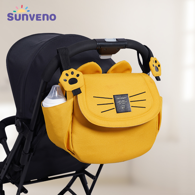 Diaper Caddy Organizer - Sunveno gato saco de fraldas grande