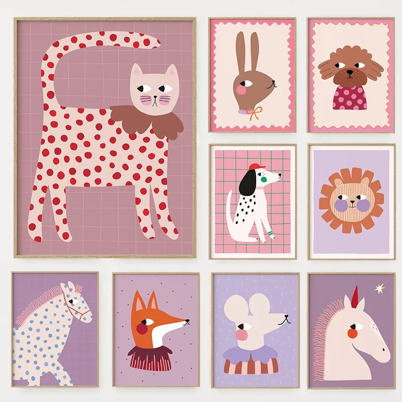 Baby Nursery Pictures - Pôster de Ilustração de Animais Fofos