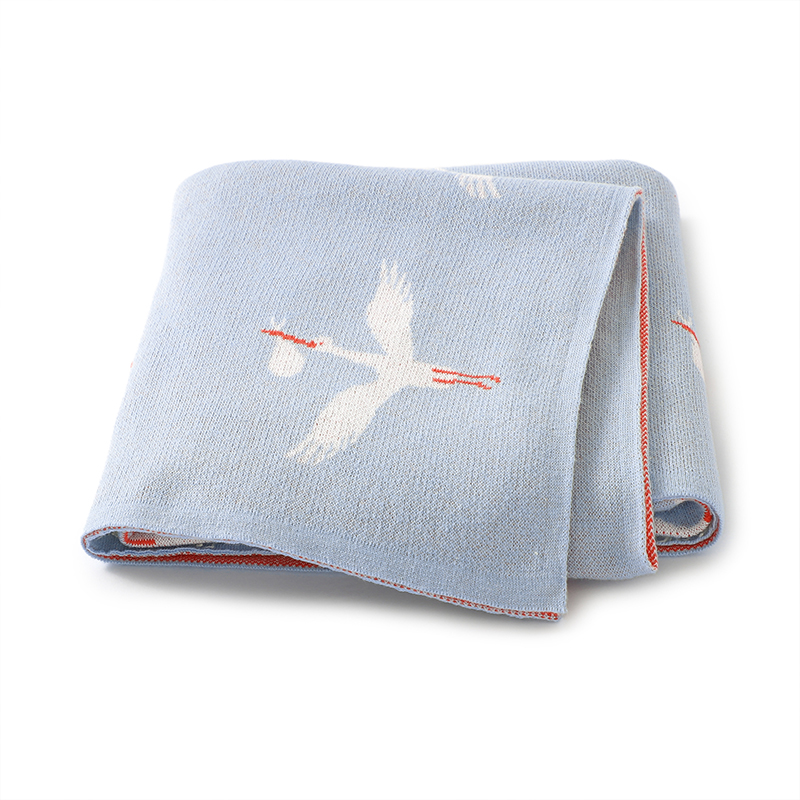 Baby Nursery Boy - Cute Cartoon Wild Goose Plaid Blanket,