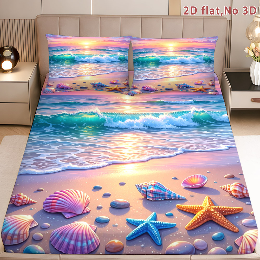 Baby Nursery Ocean Theme - Lençol Ajustável com Tema Oceano, Lençol