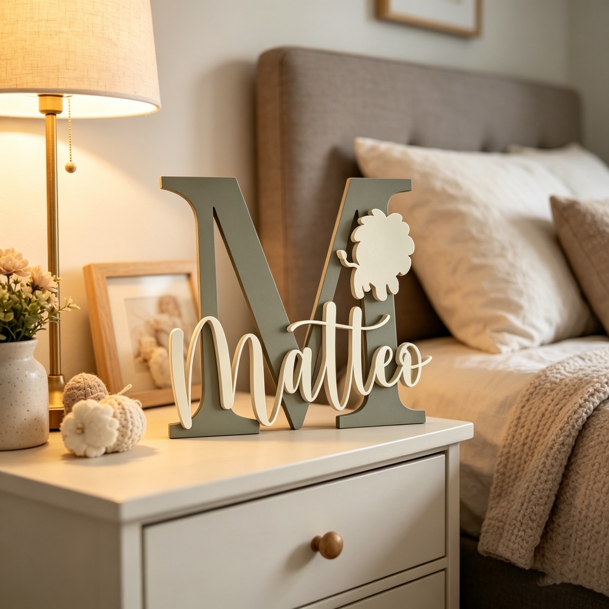 Baby Nursery Baby - Placa de Nome de Leão Personalizada