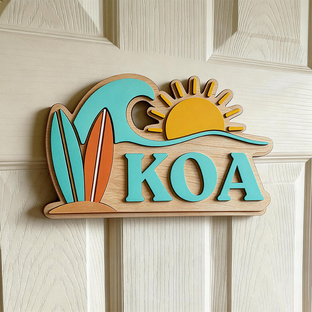 Baby Nursery Usa - Placa de Porta Personalizada de Madeira
