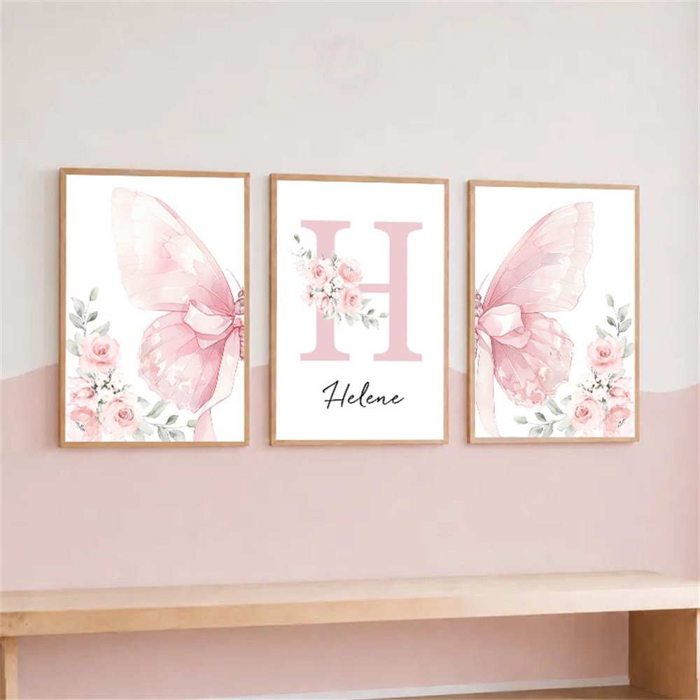 Baby Nursery Name Wall Art - Quadro de parede personalizado com nome,
