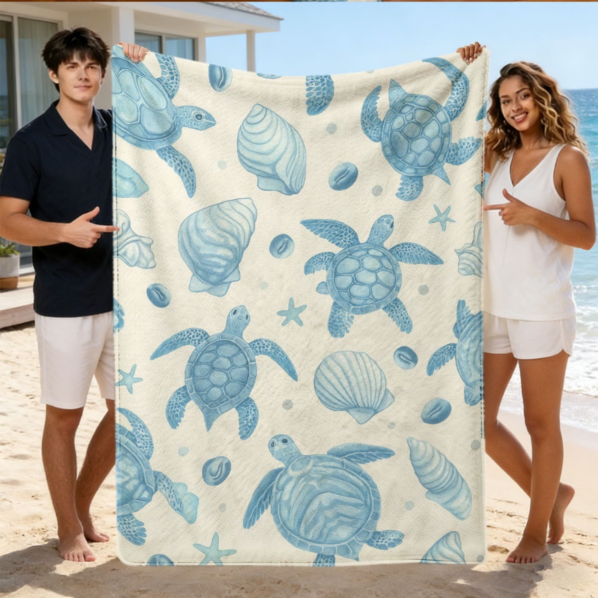 Baby Nursery Ocean Theme - Cobertor de Praia com Tema Oceânico