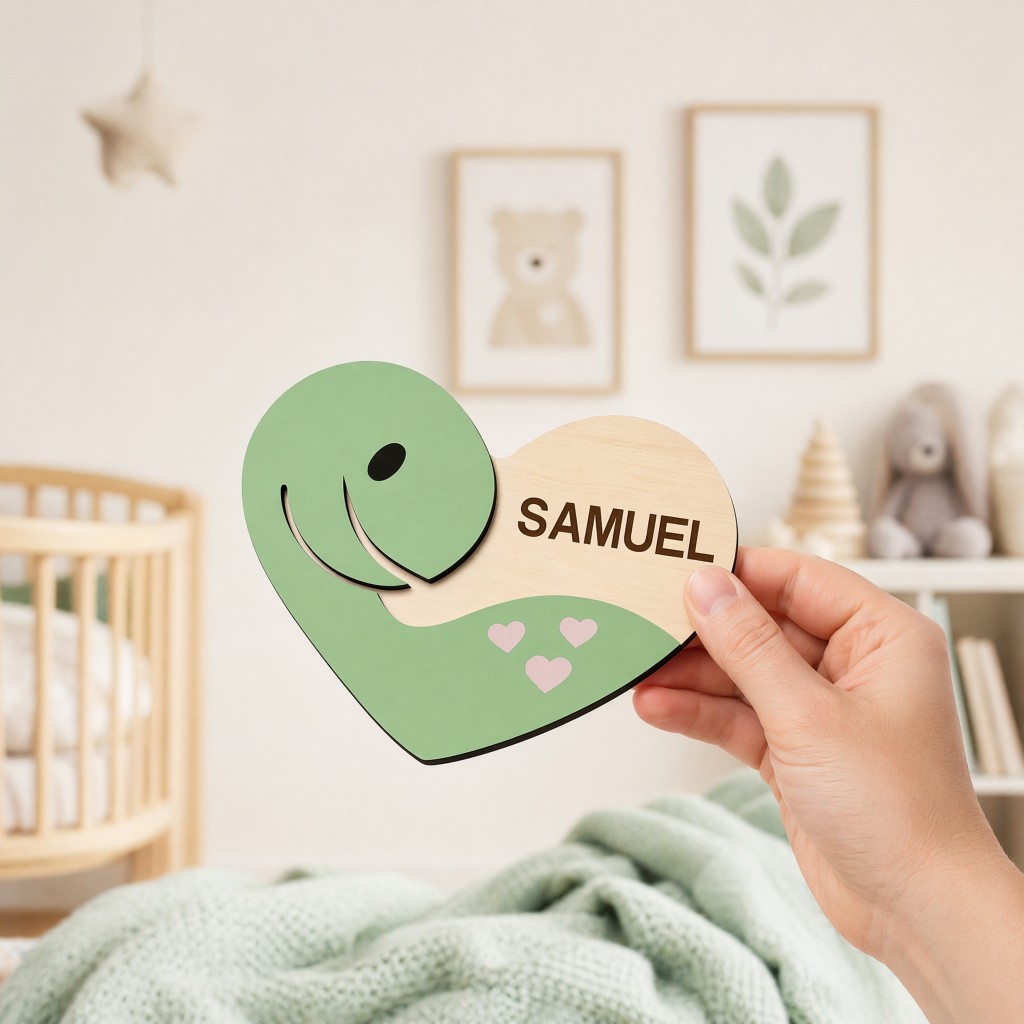 Baby Nursery Ocean Theme - Placa de Madeira Personalizada em Forma