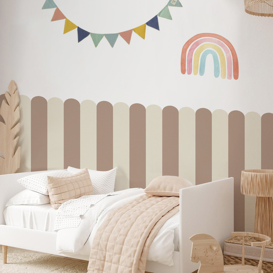 Baby Nursery Pictures - Multicolorido vertical listrado arco papel de