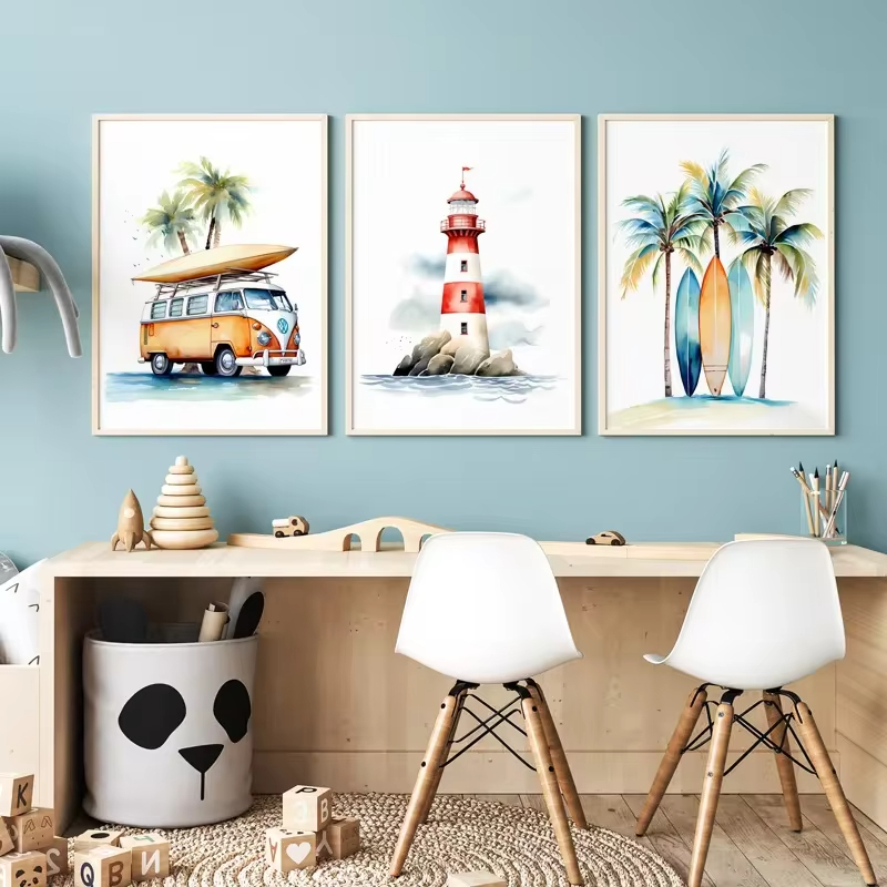 Surf Ocean Themed Nursery Wall - Baby Nursery Ocean Theme avaliação e preço