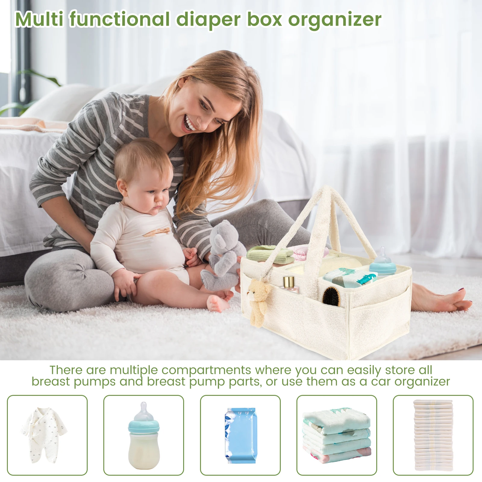 Bolsa de Fraldas para Bebê, Or - Diaper Caddy Organizer avaliação e preço