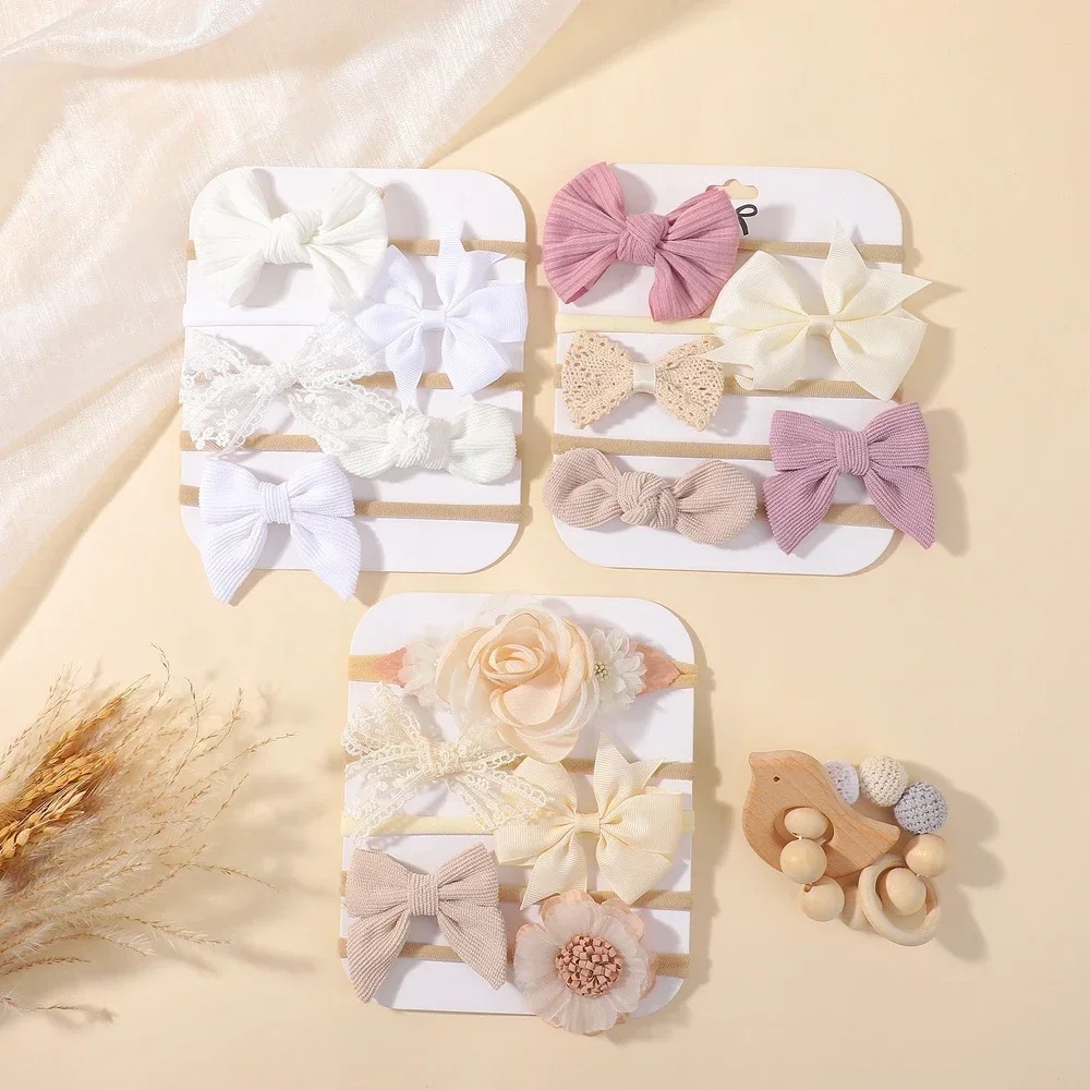 5 pçs bebê flor laço arco band - Baby Nursery Set avaliação e preço
