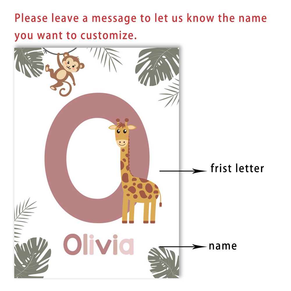 Pôsteres de animais da selva n - Baby Nursery Name Wall Art avaliação e preço