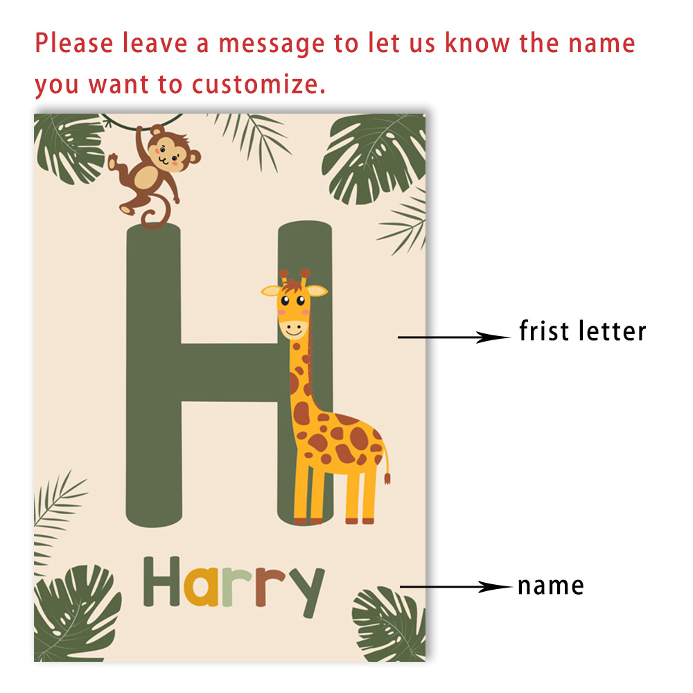 Pôsteres de animais da selva n - Baby Nursery Name Wall Art avaliação e preço