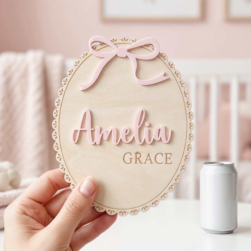 1 Peça Placa de Nome de Madeir - Baby Nursery Baby avaliação e preço