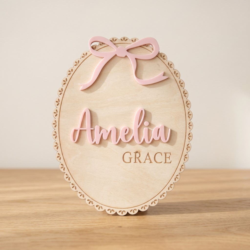 1 Peça Placa de Nome de Madeir - Baby Nursery Baby avaliação e preço