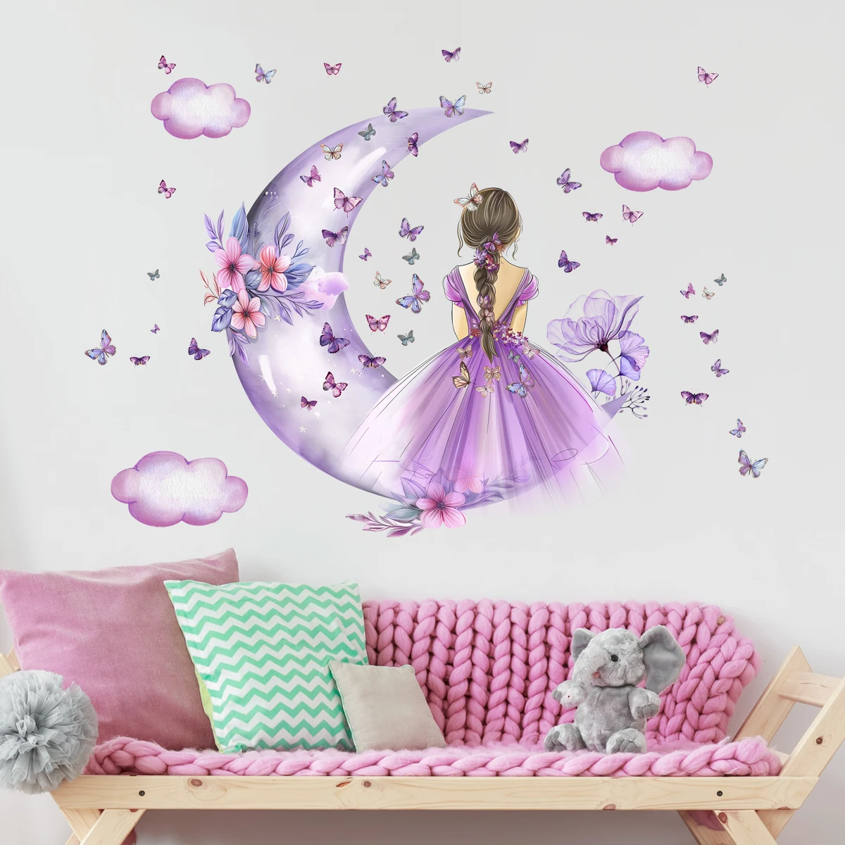 Menina lua borboletas adesivos - Baby Nursery Ideas Girl avaliação e preço