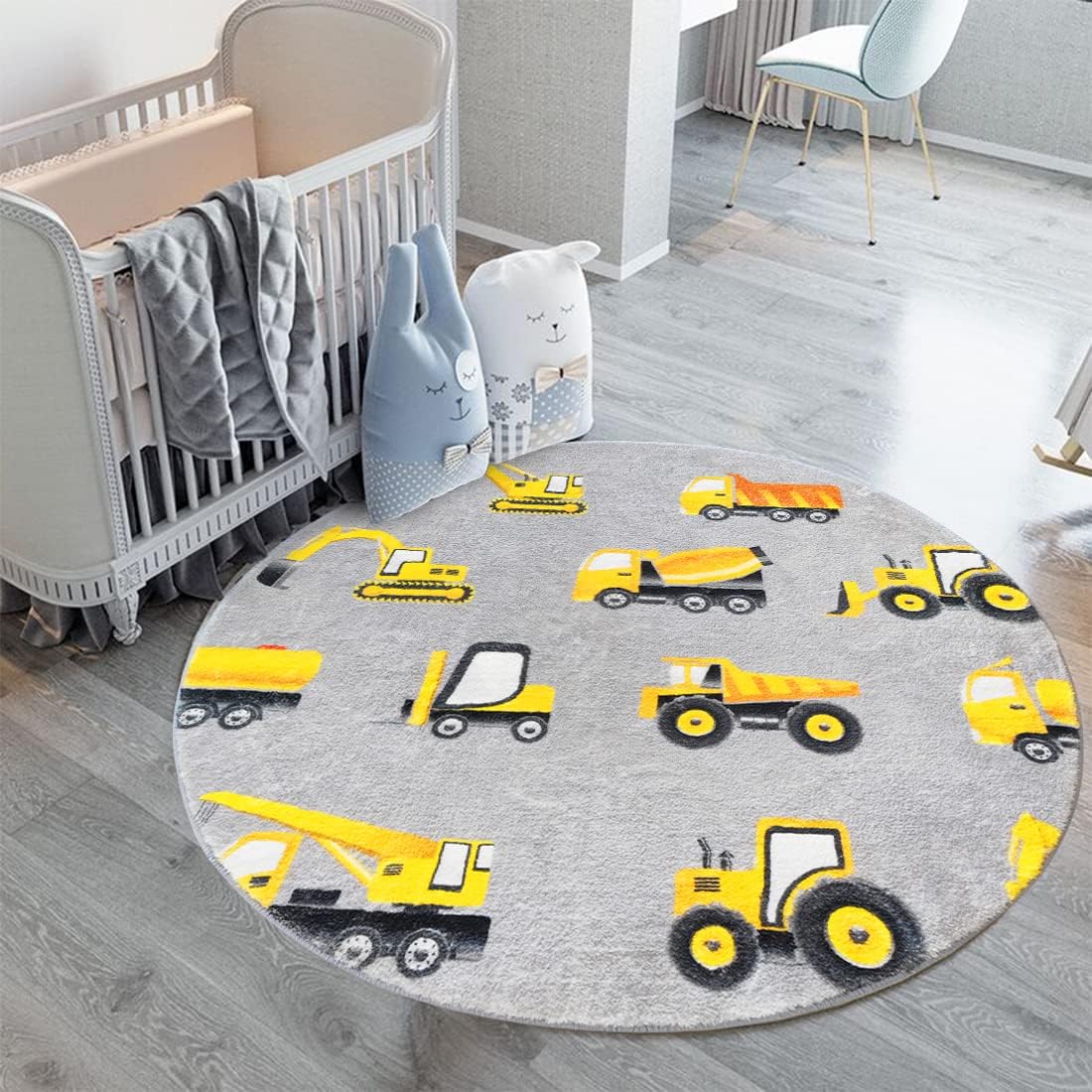 Tapete Redondo Cinza de Veícul - Baby Nursery Yellow avaliação e preço