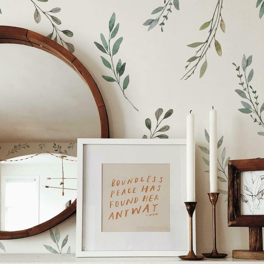 Aquarela rústica país folhas á - Baby Nursery Tree avaliação e preço