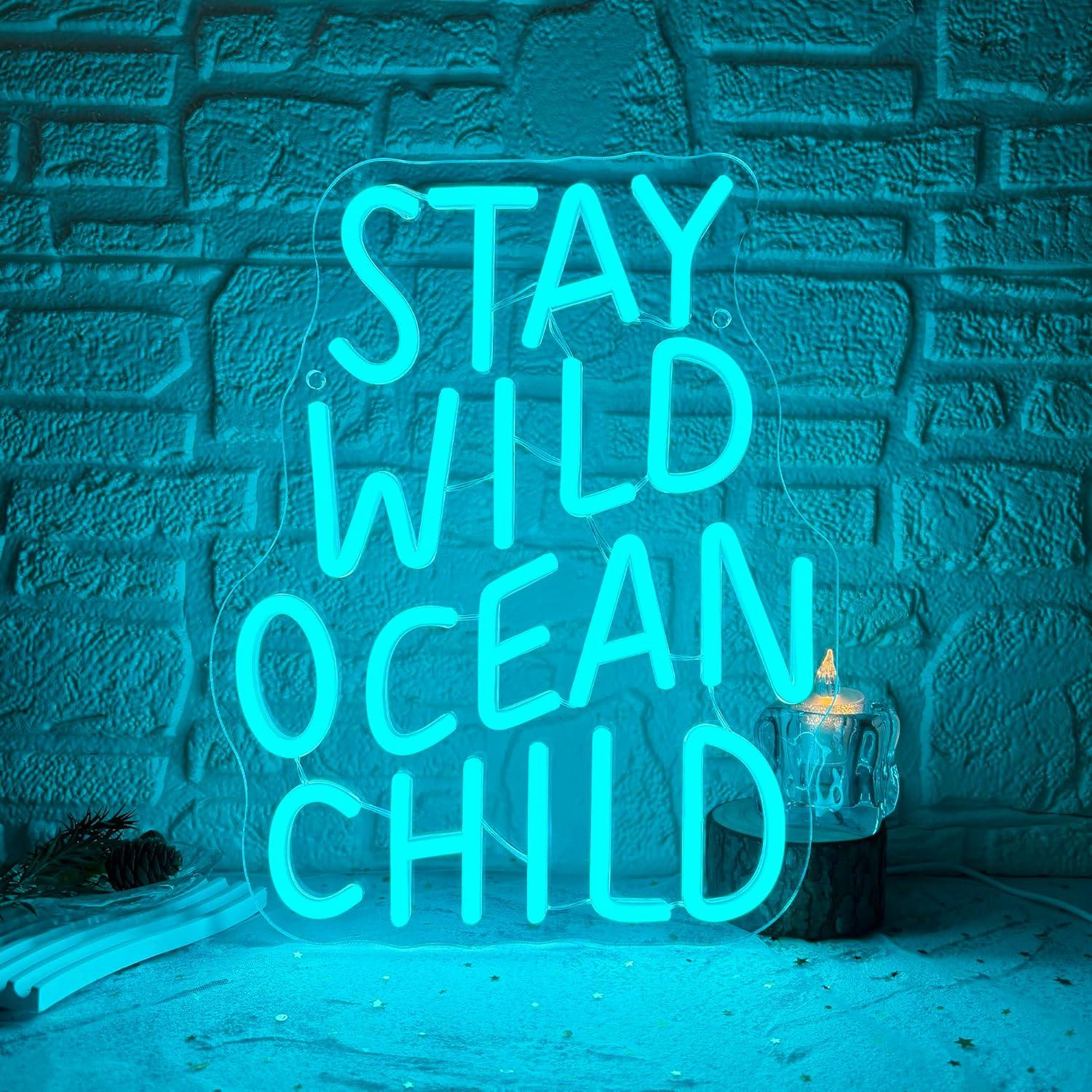 Letreiro Neon 'Stay Wild Ocean - Baby Nursery Ocean Theme avaliação e preço