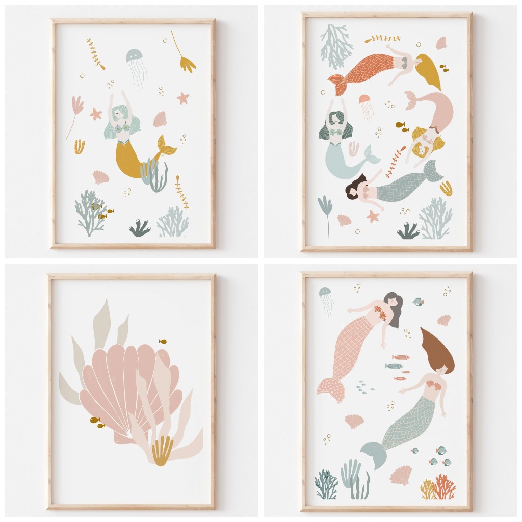 Arte de Parede Imprimível com  - Baby Nursery Ocean Theme avaliação e preço
