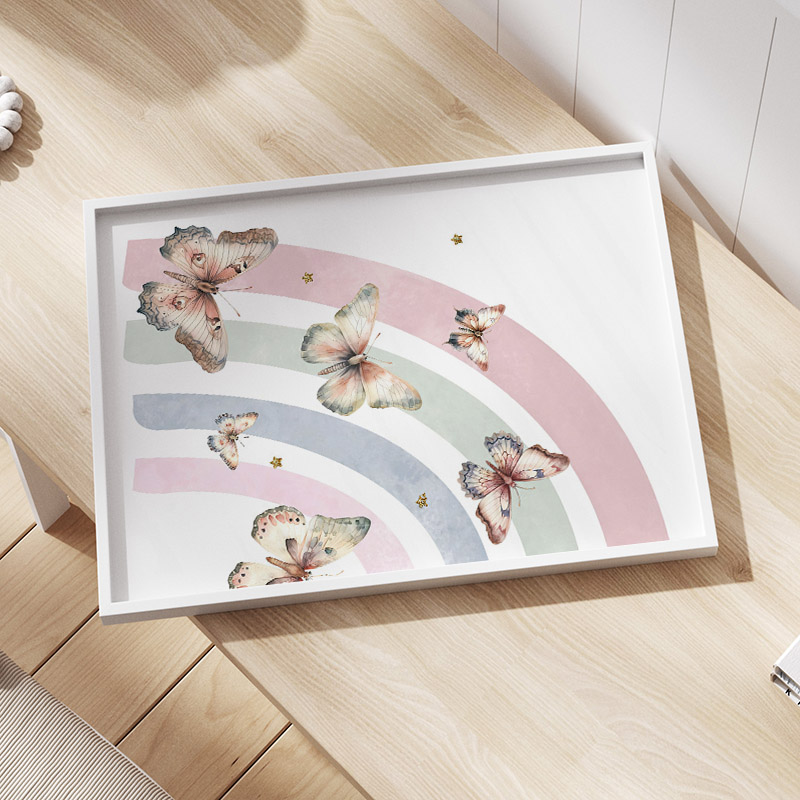 Rosa arco-íris borboleta nome  - Baby Nursery Name Wall Art avaliação e preço