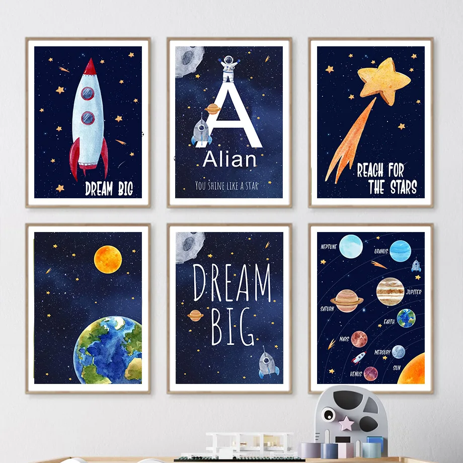 Pintura em tela personalizada  - Baby Nursery Name Wall Art avaliação e preço