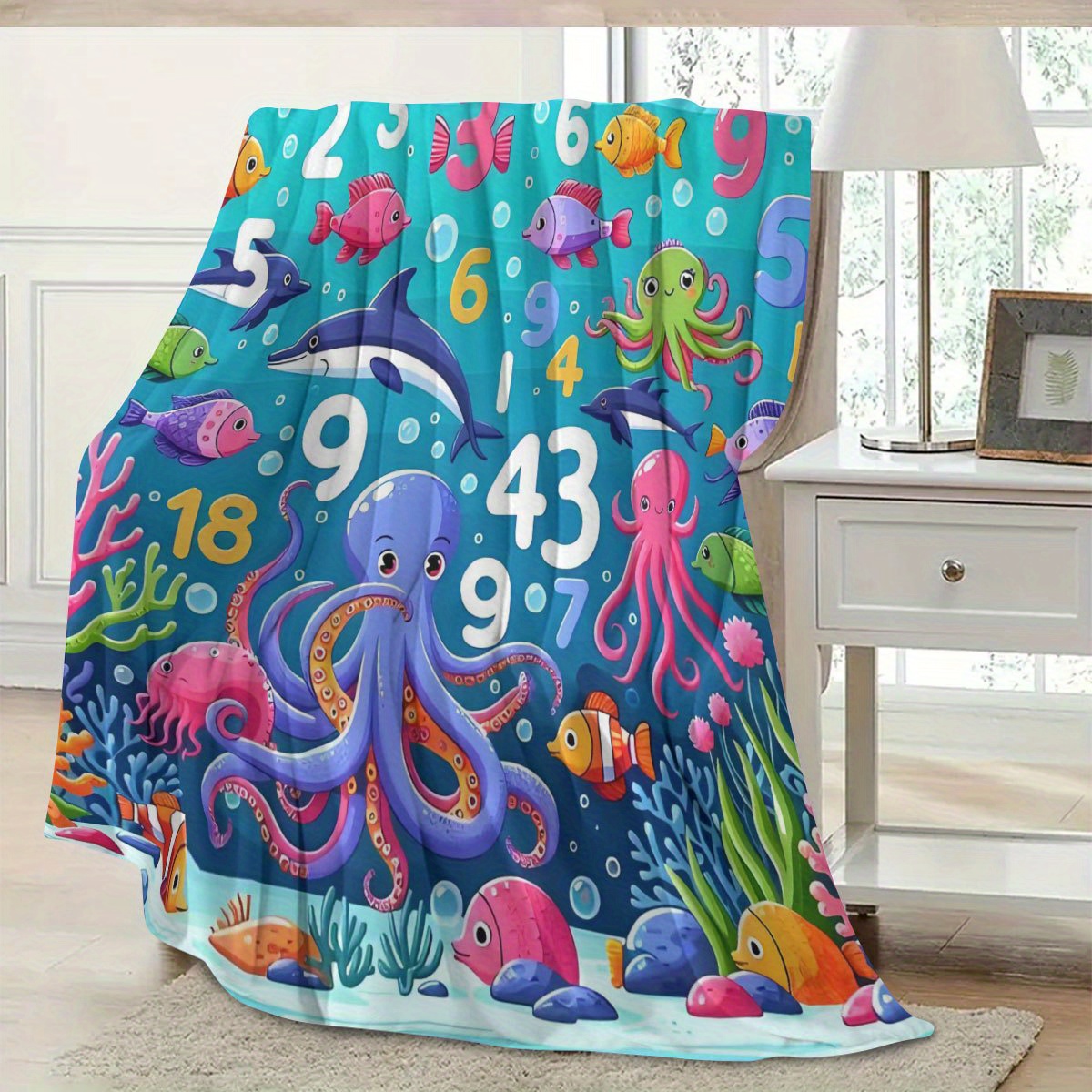 Manta Decorativa Vibrante com  - Baby Nursery Ocean Theme avaliação e preço