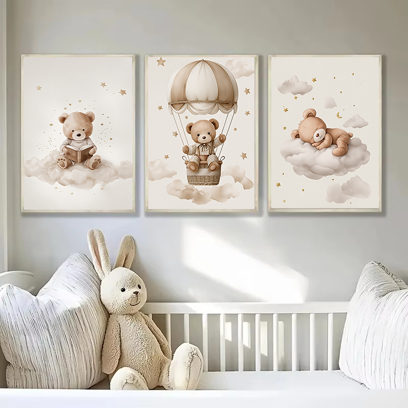 3 pçs/set boêmio urso de pelúc - Baby Nursery Pictures avaliação e preço